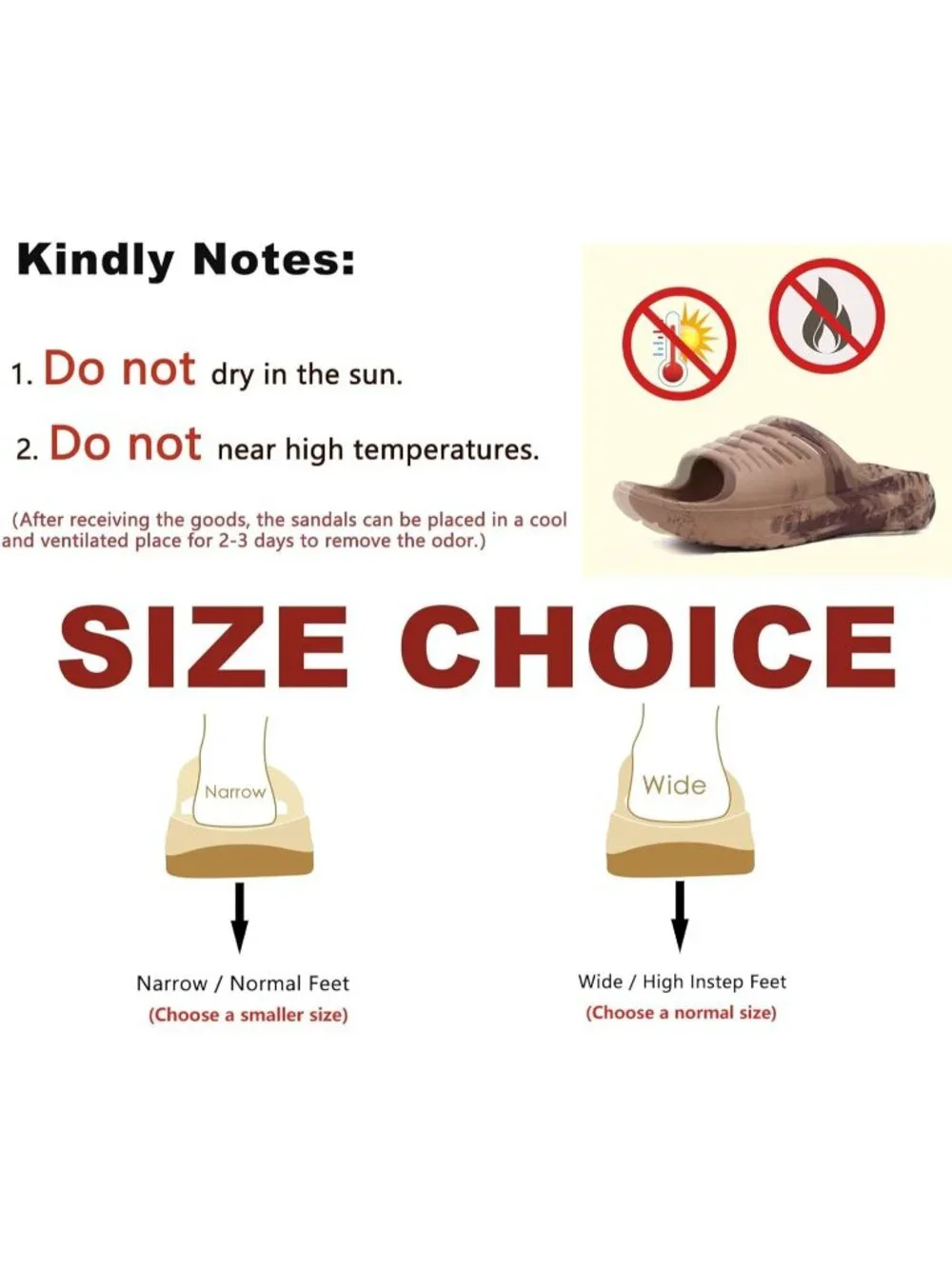 Men's Tan Sandals Orthotic Arch Support Open Toe Sport Slides Thick Cushion